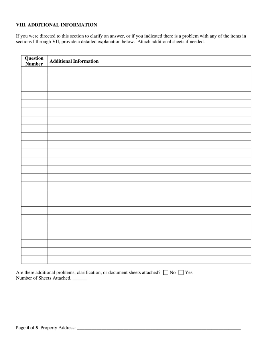 Sellers Disclosure of Real Property Condition Report - New Construction Only - Delaware, Page 4