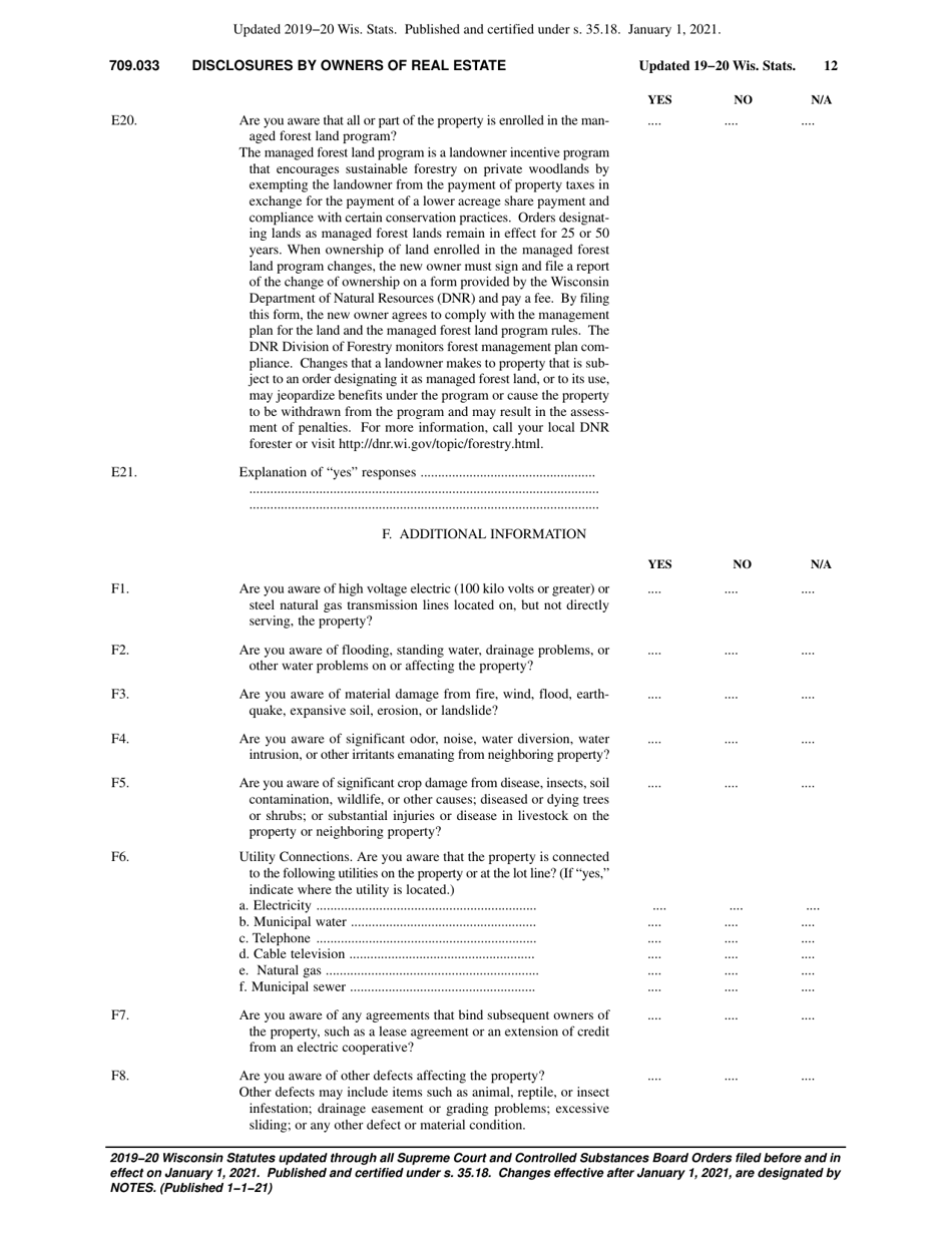 Chapter 709.03 - Disclosures by Owners of Real Estate, Page 12