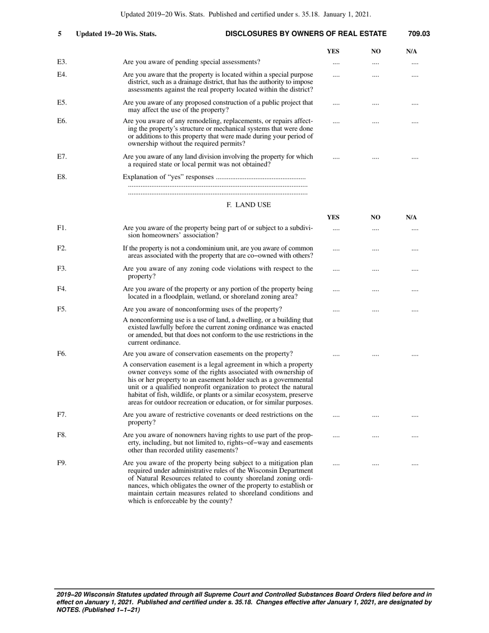 Chapter 709.03 - Disclosures by Owners of Real Estate, Page 5