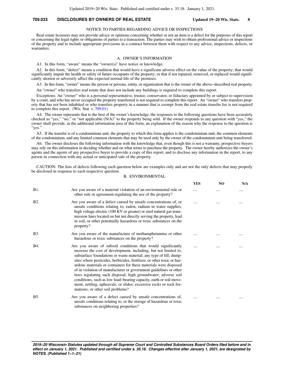 Chapter 709.03 - Disclosures by Owners of Real Estate, Page 8