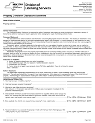 Form DOS-1614-F Property Condition Disclosure Statement - New York