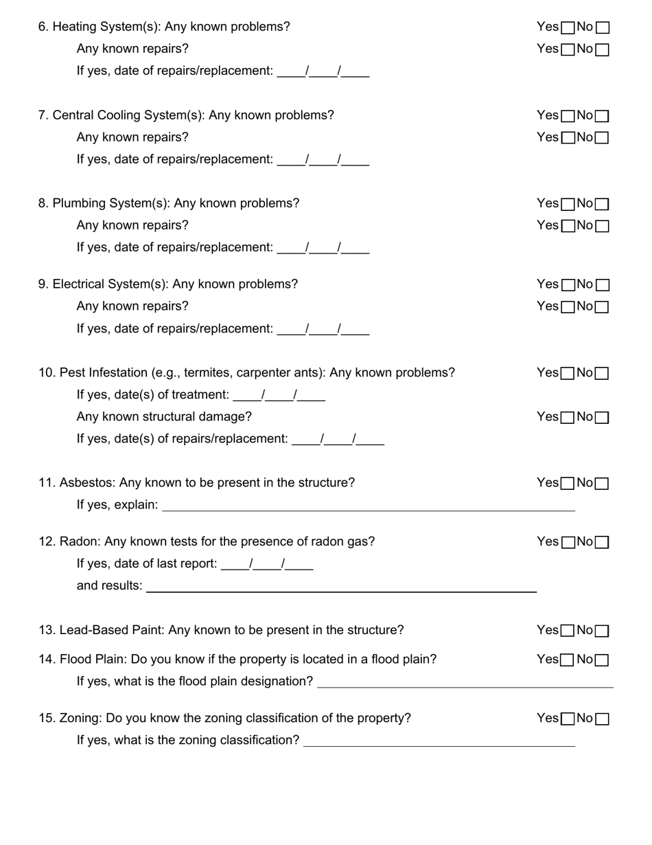 Residential Property Seller Disclosure Statement - Iowa, Page 5