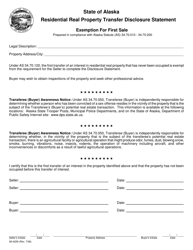 Form 08-4229 Residential Real Property Transfer Disclosure Statement - Alaska, Page 8