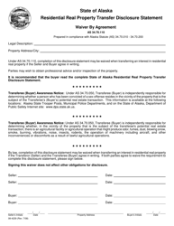 Form 08-4229 Residential Real Property Transfer Disclosure Statement - Alaska, Page 9