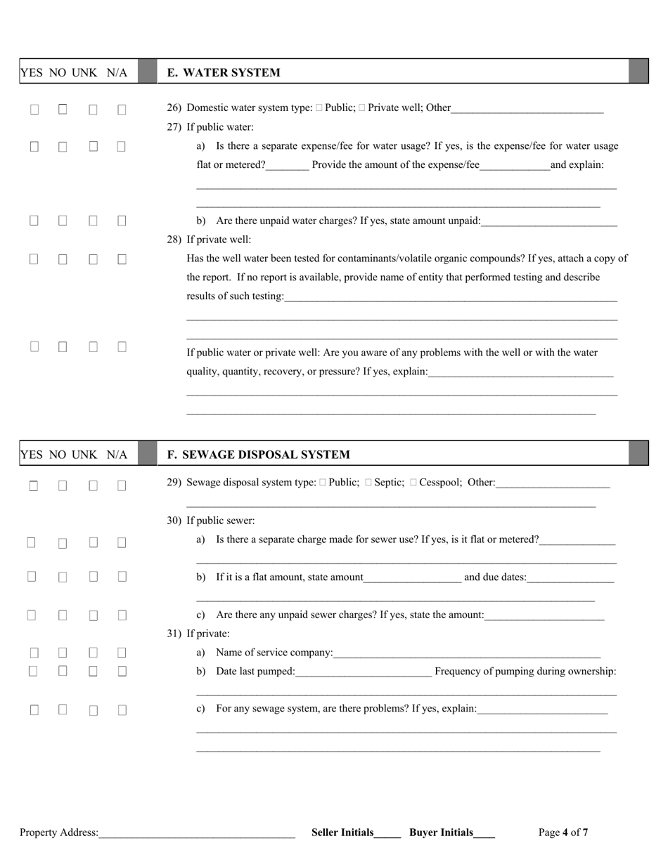 Residential Property Condition Disclosure Report - Connecticut, Page 4