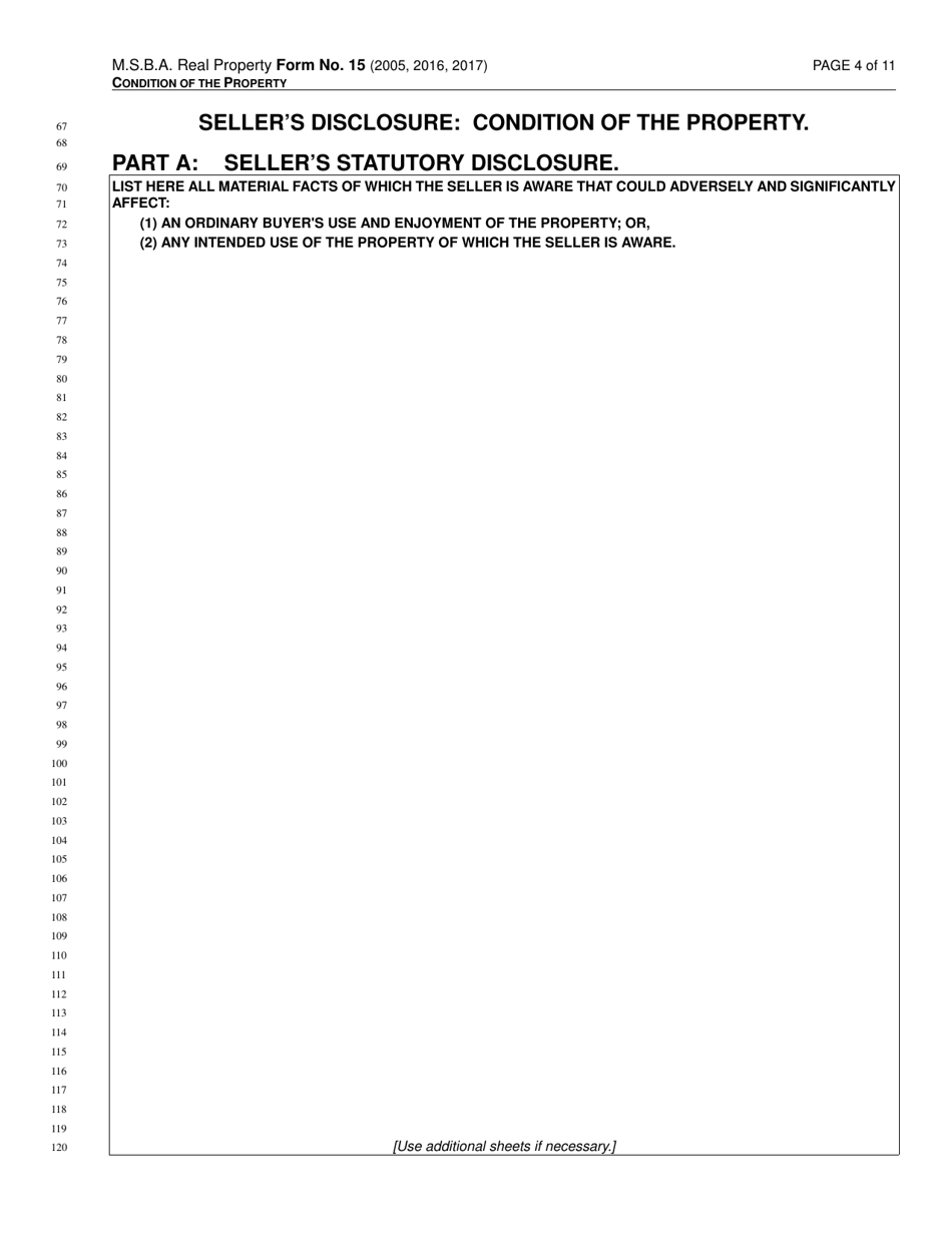 Form 15 Sellers Disclosure Statement - Minnesota, Page 4