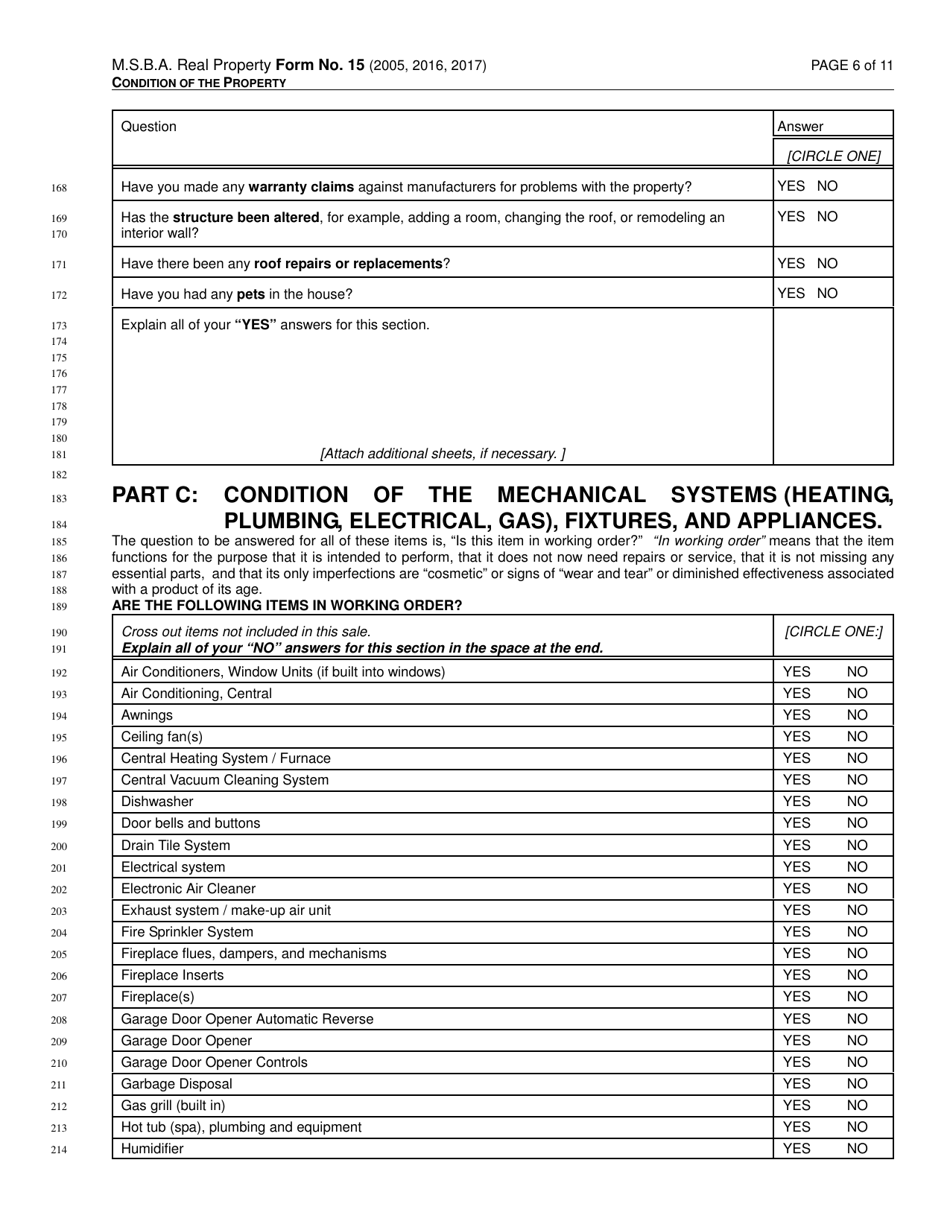 Form 15 Sellers Disclosure Statement - Minnesota, Page 6