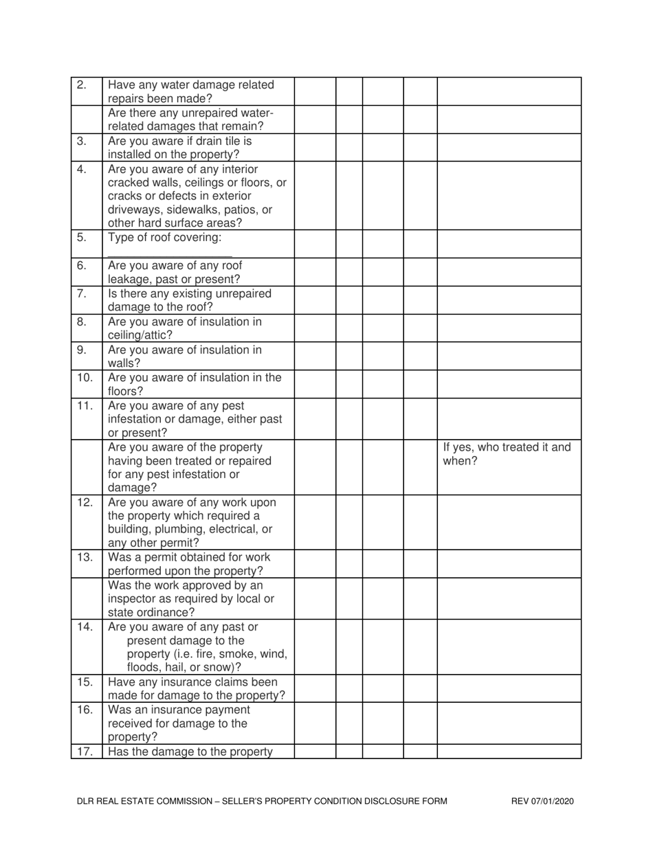 Sellers Property Condition Disclosure Statement - South Dakota, Page 4