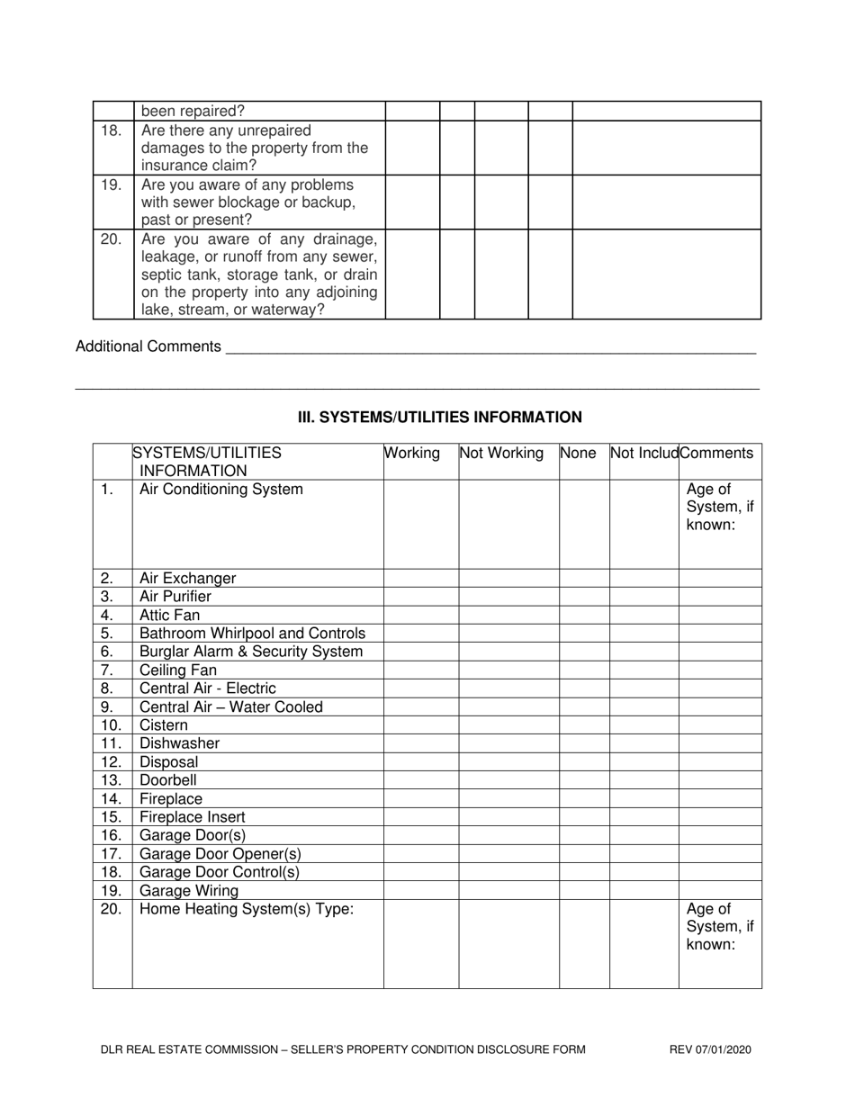 Sellers Property Condition Disclosure Statement - South Dakota, Page 5