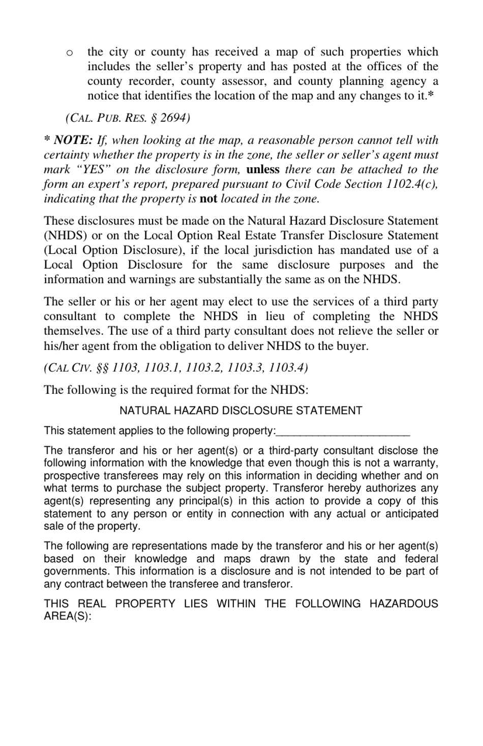 Real Estate Transfer Disclosure Statement - California, Page 10
