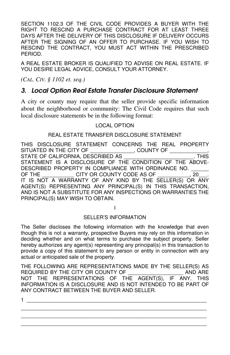 Real Estate Transfer Disclosure Statement - California, Page 6
