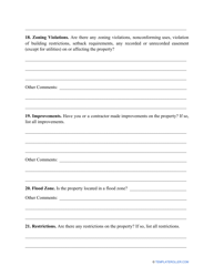 Property Disclosure Statement Form - Florida, Page 6