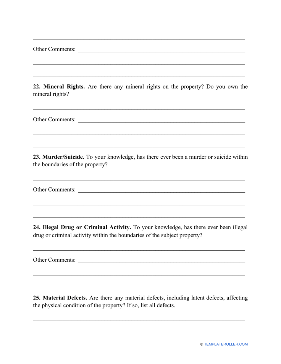 Property Disclosure Statement Form - Georgia (United States), Page 7