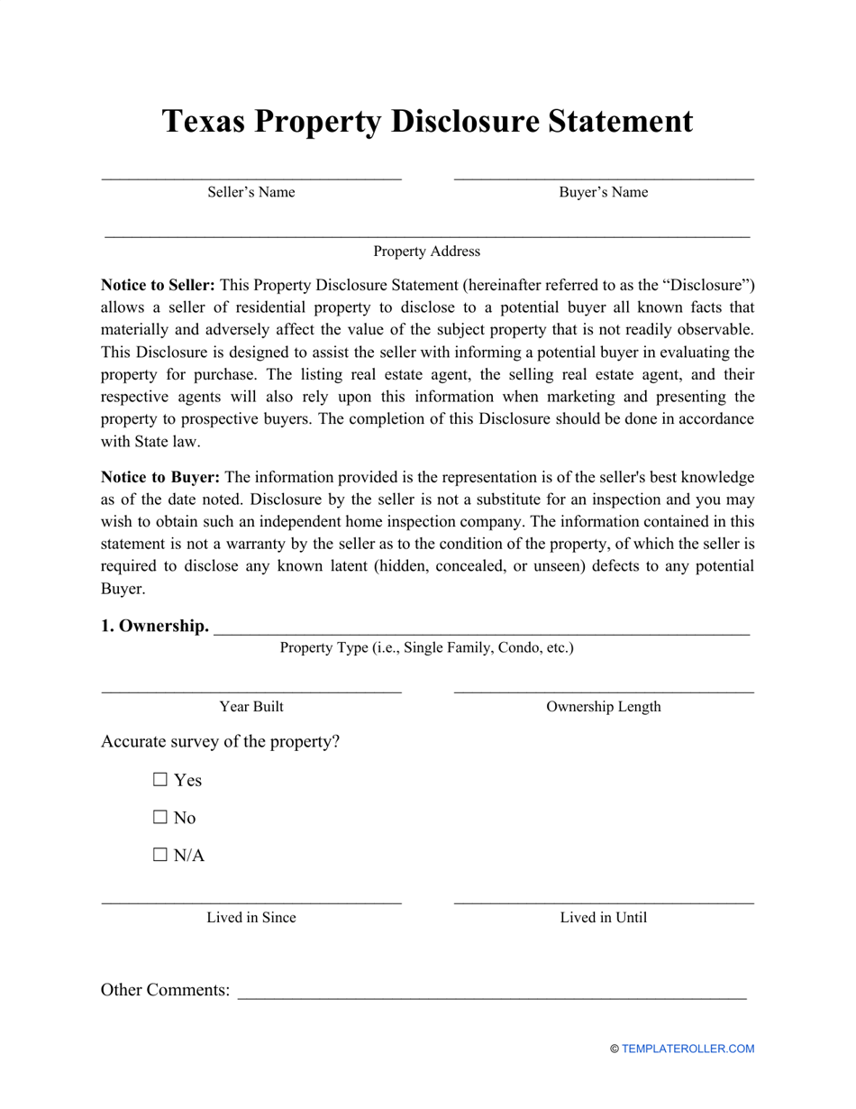 texas-property-disclosure-statement-form-fill-out-sign-online-and-download-pdf-templateroller