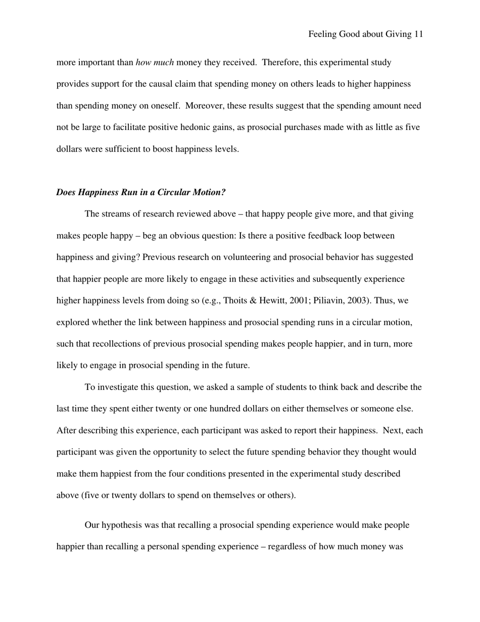 Feeling Good About Giving: the Benefits (And Costs) of Self-interested Charitable Behavior - Harvard Business School, Page 12