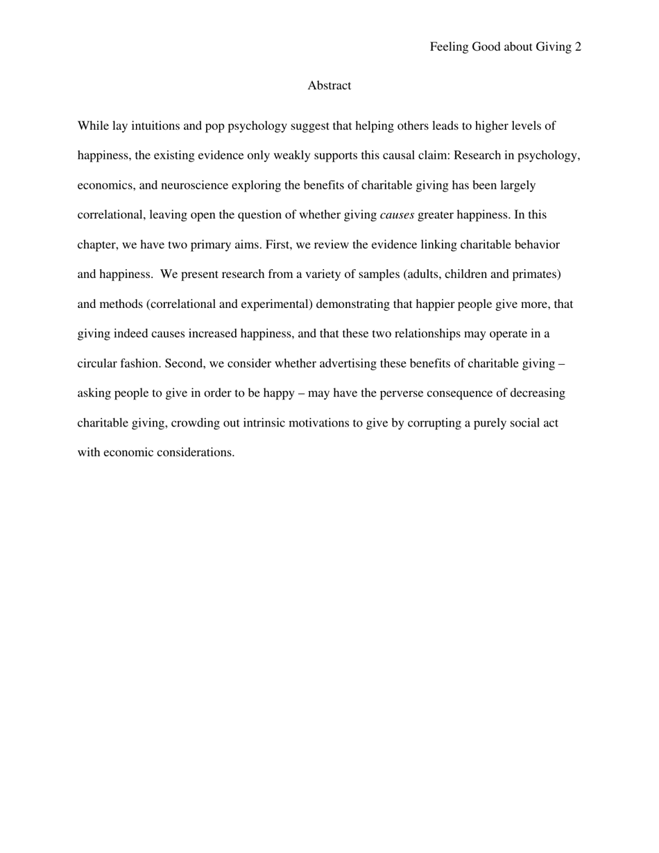 Feeling Good About Giving: the Benefits (And Costs) of Self-interested Charitable Behavior - Harvard Business School, Page 3