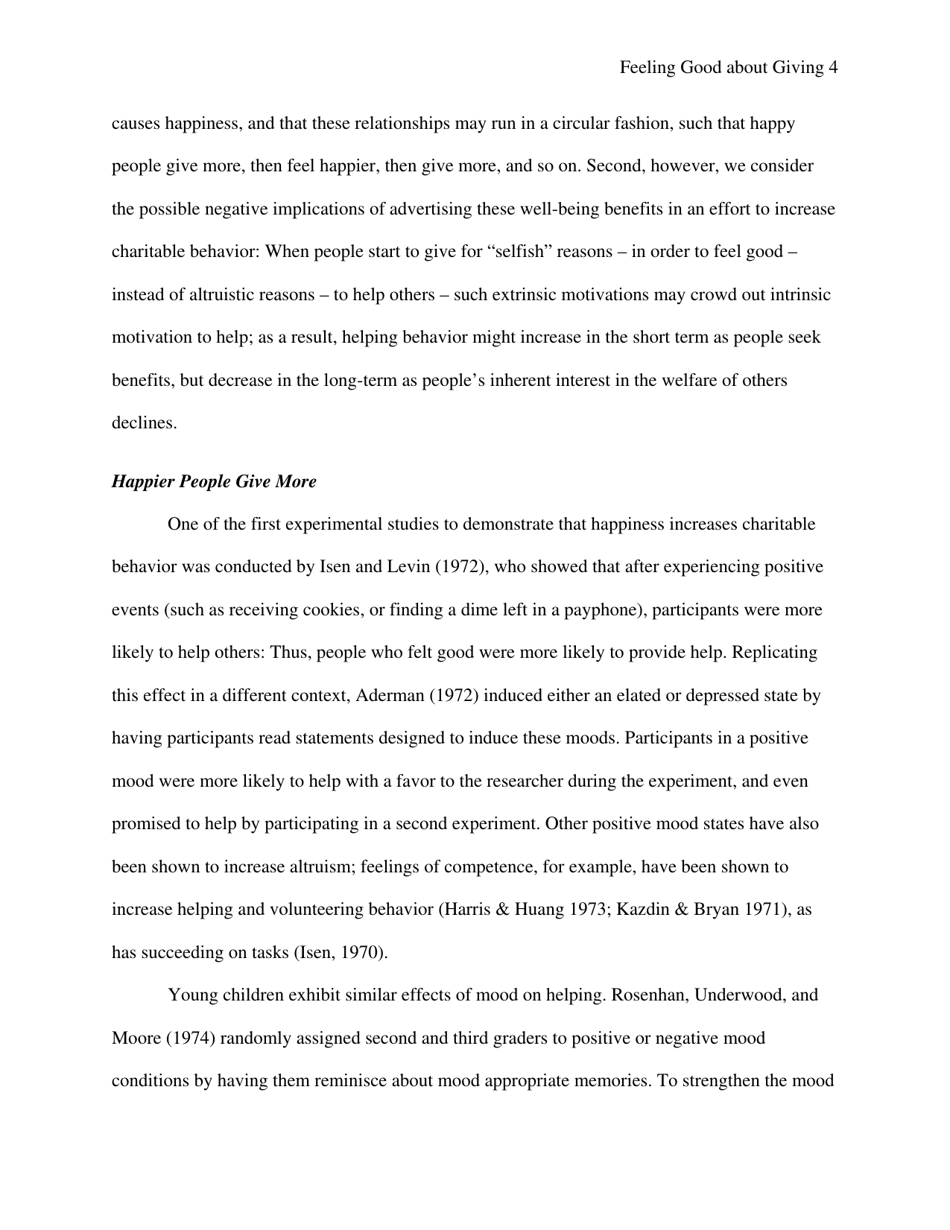 Feeling Good About Giving: the Benefits (And Costs) of Self-interested Charitable Behavior - Harvard Business School, Page 5