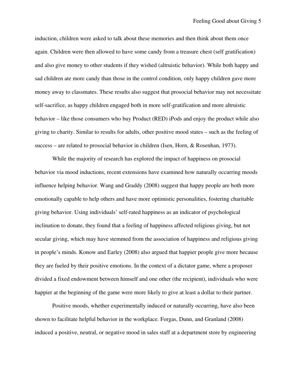 Feeling Good About Giving: the Benefits (And Costs) of Self-interested Charitable Behavior - Harvard Business School, Page 6
