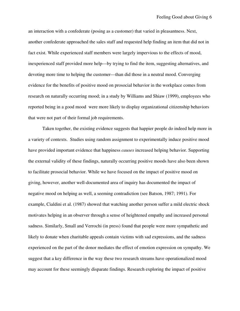 Feeling Good About Giving: the Benefits (And Costs) of Self-interested Charitable Behavior - Harvard Business School, Page 7