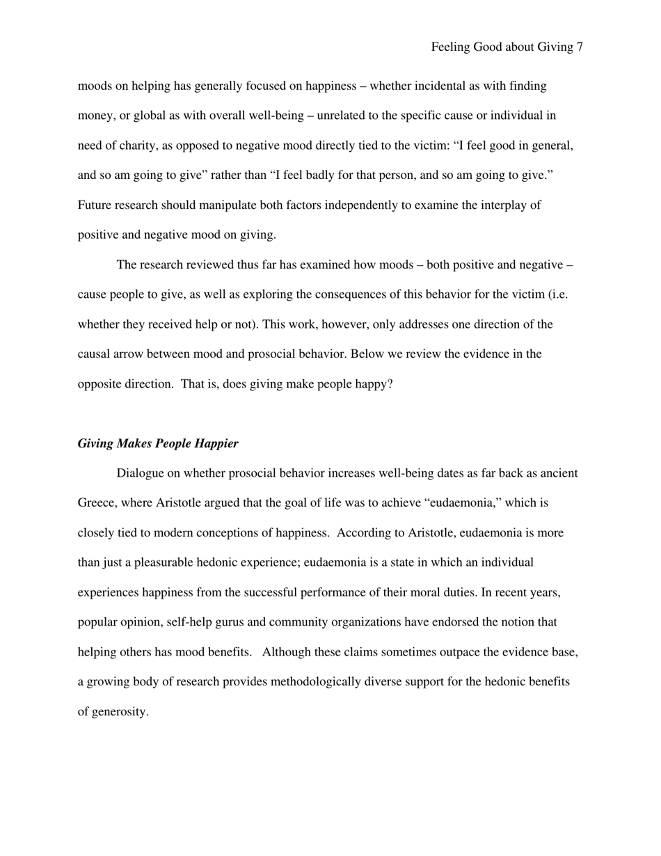 Feeling Good About Giving: the Benefits (And Costs) of Self-interested Charitable Behavior - Harvard Business School, Page 8