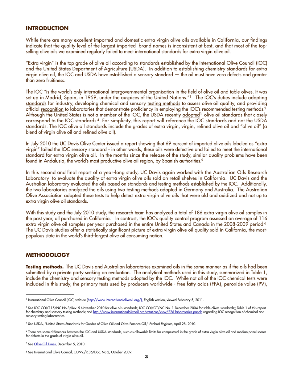 Report: Evaluation of Extra-virgin Olive Oil Sold in California, Page 5