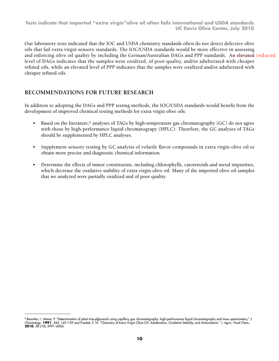 Report: Tests Indicate That Imported extra Virgin Olive Oil Often Fails International and Usda Standards, Page 12