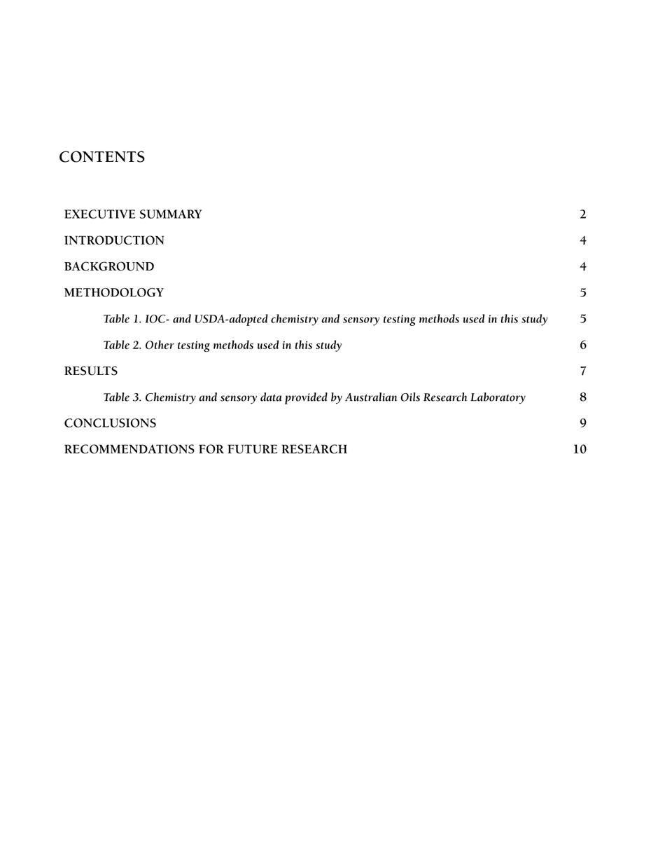 Report: Tests Indicate That Imported extra Virgin Olive Oil Often Fails International and Usda Standards, Page 3
