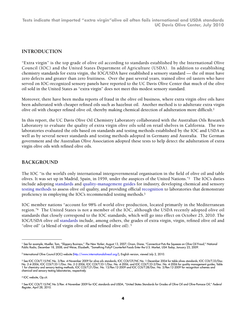 Report: Tests Indicate That Imported extra Virgin Olive Oil Often Fails International and Usda Standards, Page 6