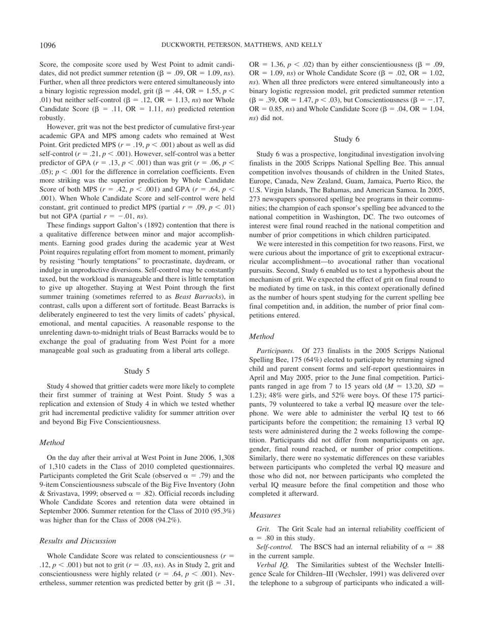 Grit: Perseverance and Passion for Long-Term Goals - Journal of Personality and Social Psychology, Page 10