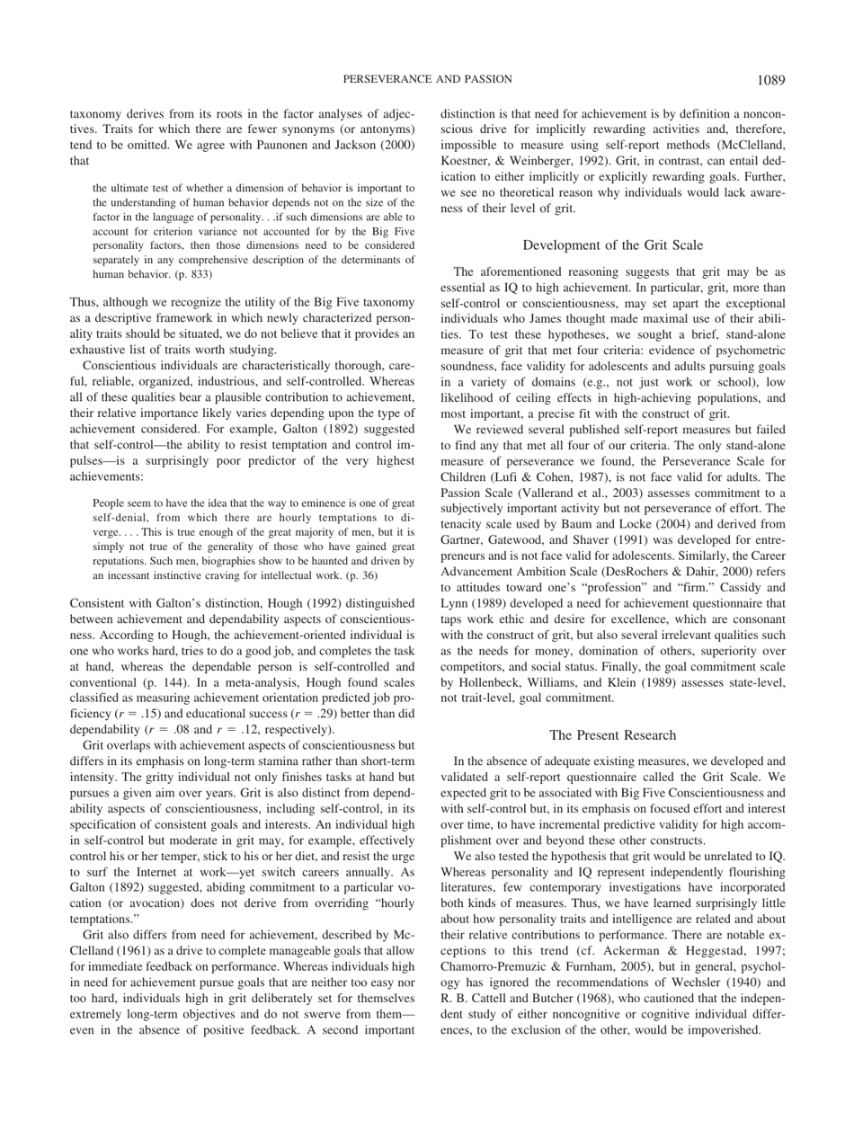 Grit: Perseverance and Passion for Long-Term Goals - Journal of Personality and Social Psychology, Page 3