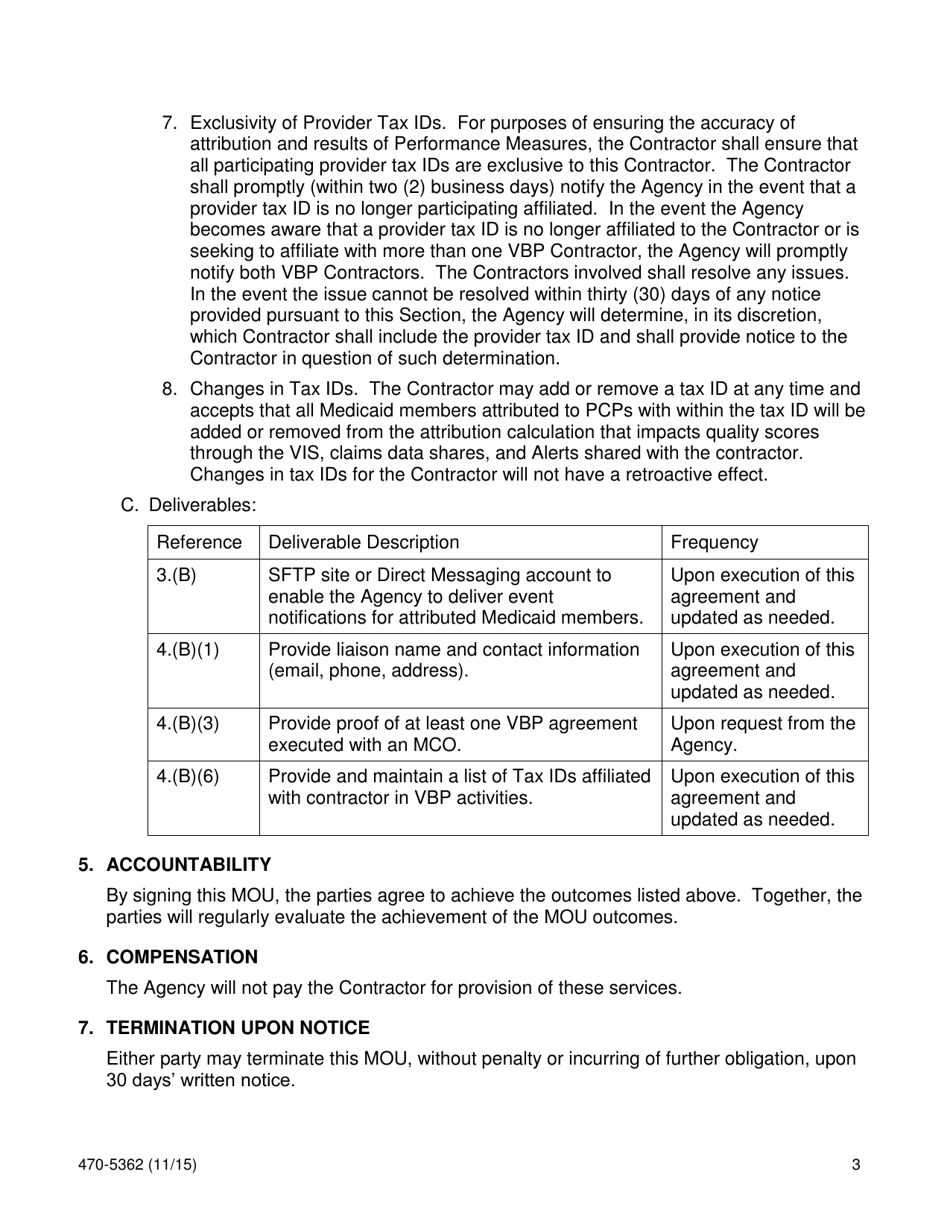 Form 470-5362 Iowa Medicaid Memorandum of Understanding (Mou) for Value Based Purchasing Support Activities - Iowa, Page 3