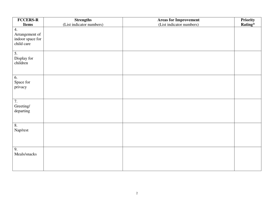 Family Child Care Environment Rating Scale - Fccers-R - Iowa, Page 2