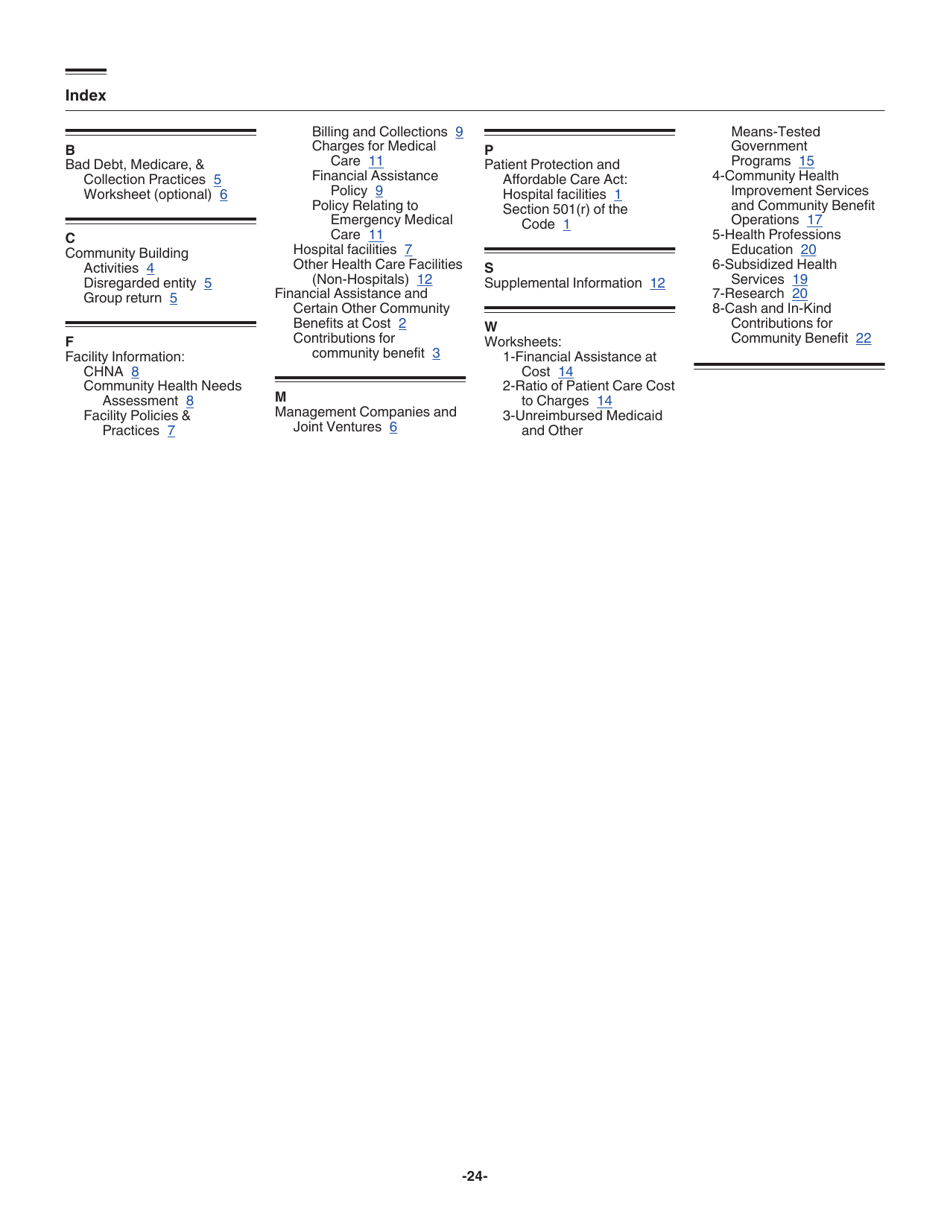 Instructions for IRS Form 990 Schedule H Hospitals, Page 24