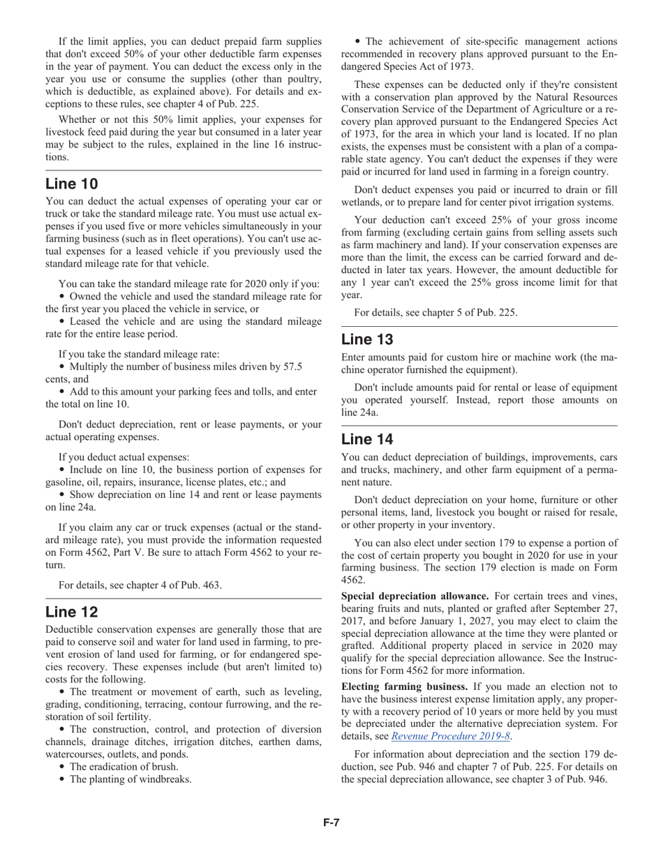 Instructions for IRS Form 1040 Schedule F Profit or Loss From Farming, Page 7