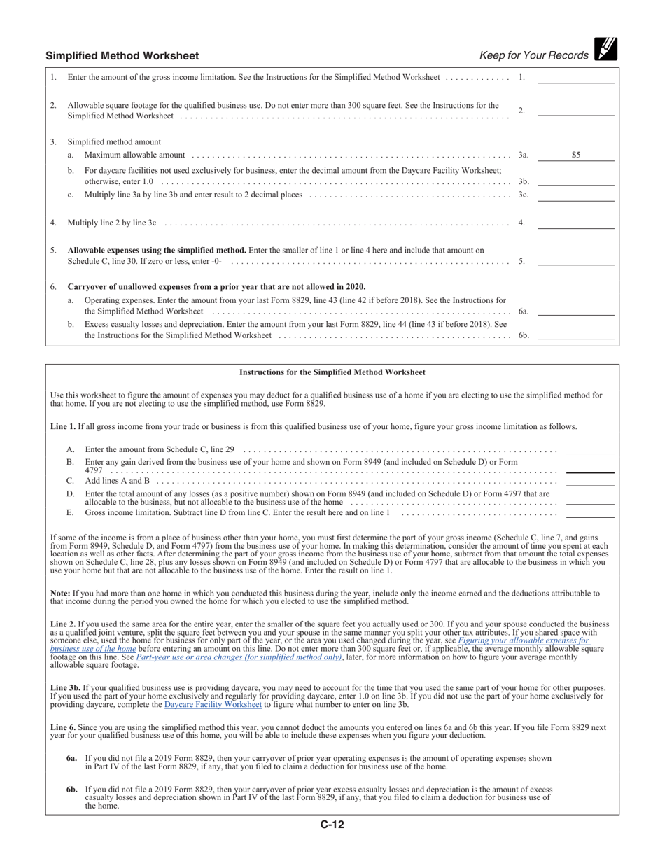 Instructions for IRS Form 1040 Schedule C Profit or Loss From Business, Page 12