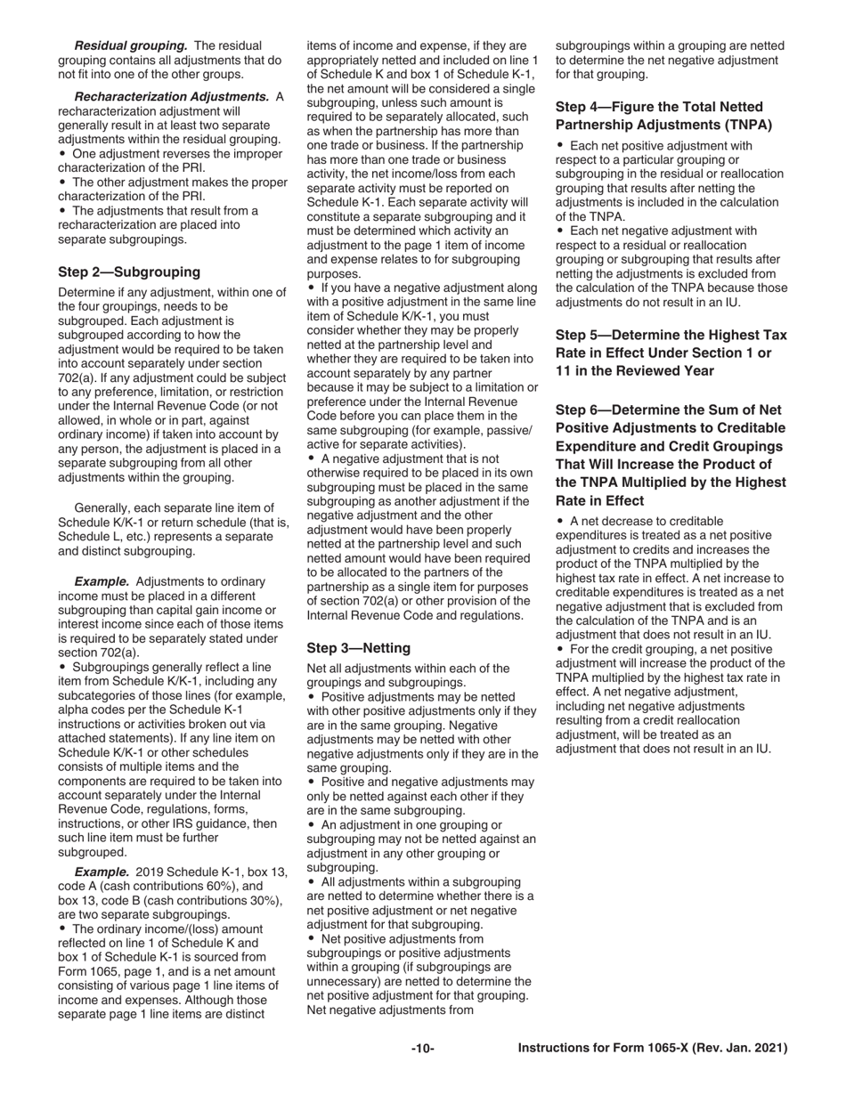 Instructions for IRS Form 1065-X Amended Return or Administrative Adjustment Request (AAR), Page 10