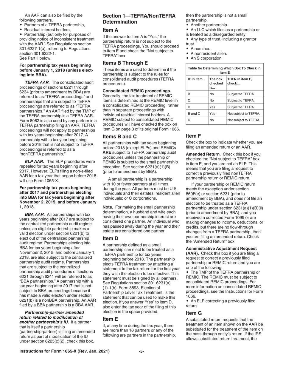 Instructions for IRS Form 1065-X Amended Return or Administrative Adjustment Request (AAR), Page 5