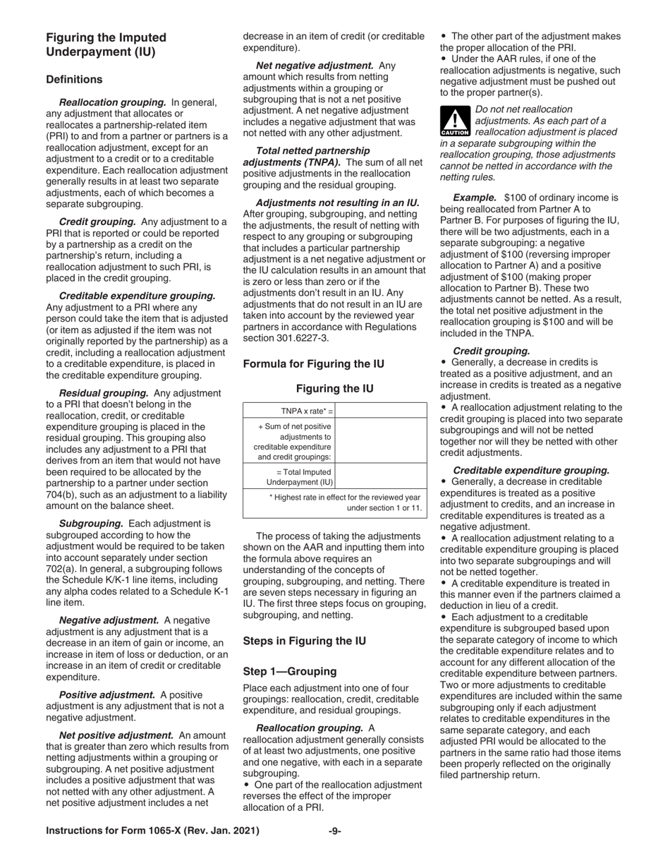 Instructions for IRS Form 1065-X Amended Return or Administrative Adjustment Request (AAR), Page 9