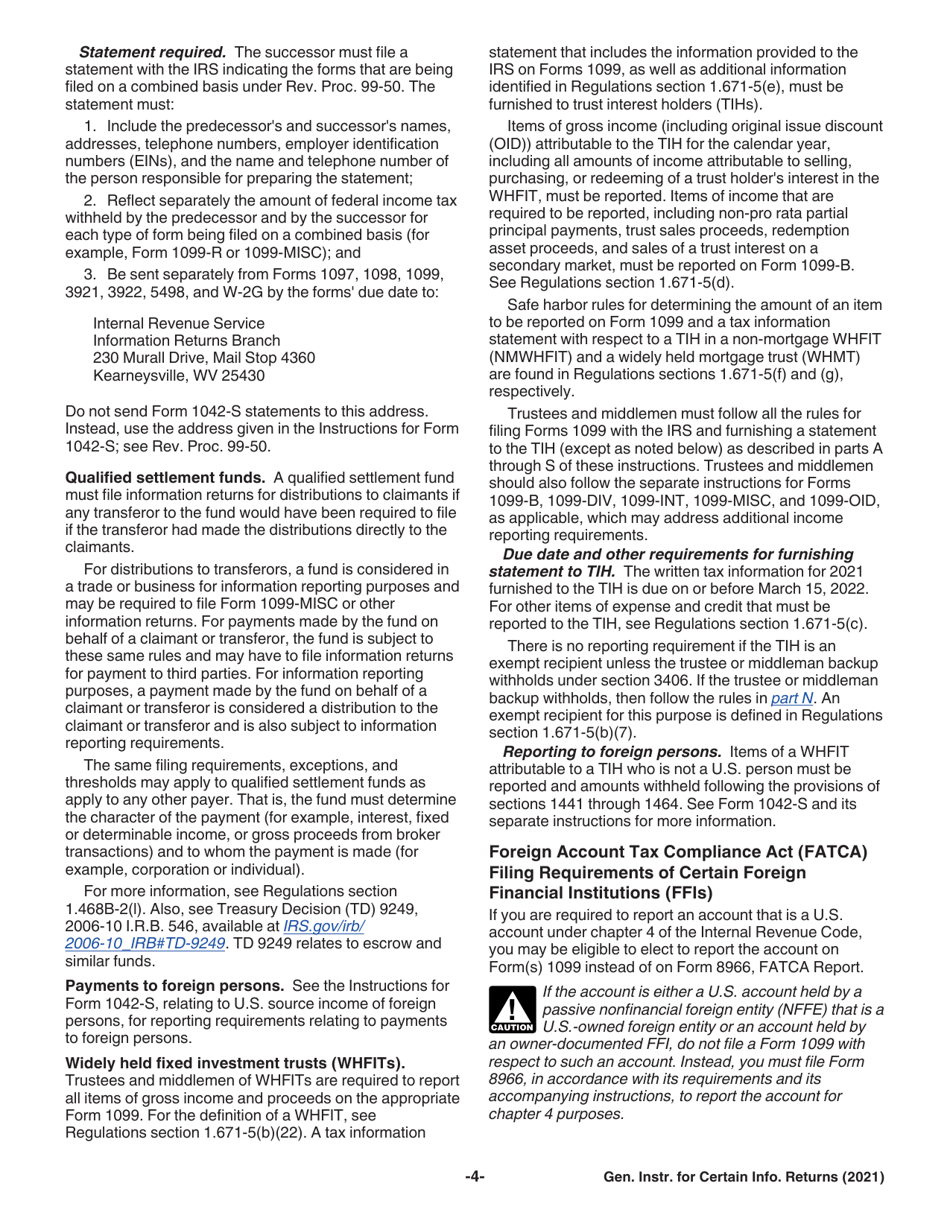 Instructions for IRS Form 1096, 1097, 1098, 1099, 3921, 3922, 5498, W-2G, Page 4