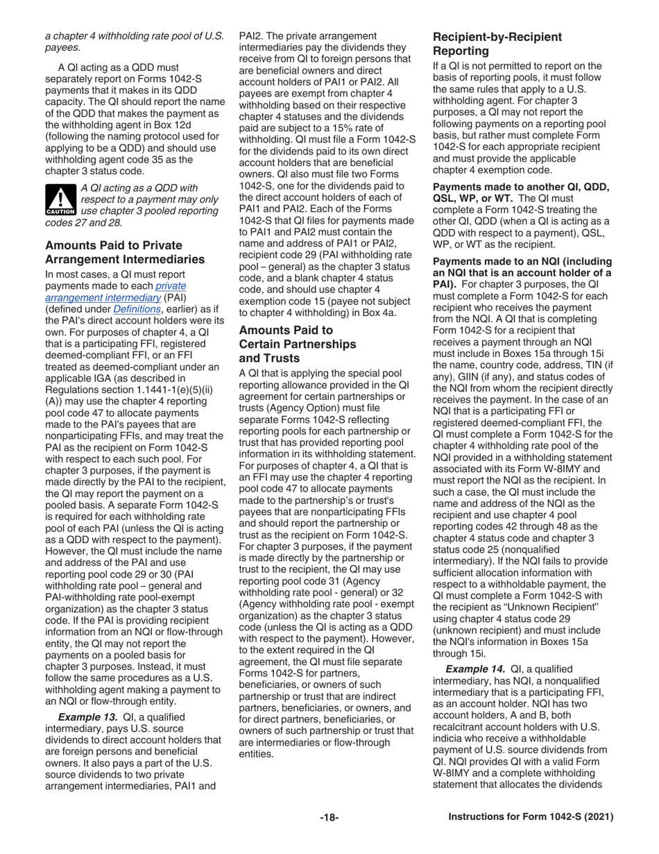 Instructions for IRS Form 1042-S Foreign Persons U.S. Source Income Subject to Withholding, Page 18