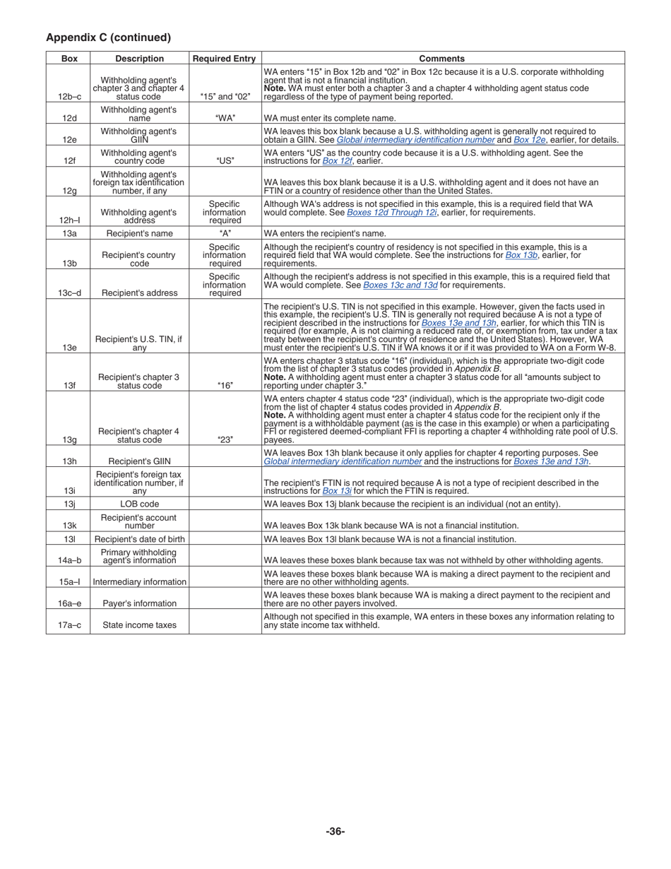 Instructions for IRS Form 1042-S Foreign Persons U.S. Source Income Subject to Withholding, Page 36