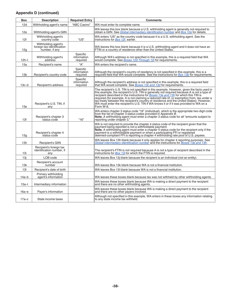 Instructions for IRS Form 1042-S Foreign Persons U.S. Source Income Subject to Withholding, Page 38