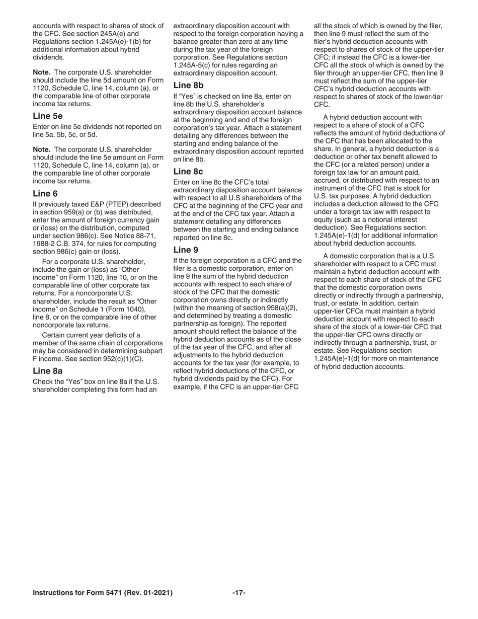 Instructions for IRS Form 5471 Information Return of U.S. Persons With Respect to Certain Foreign Corporations, Page 17