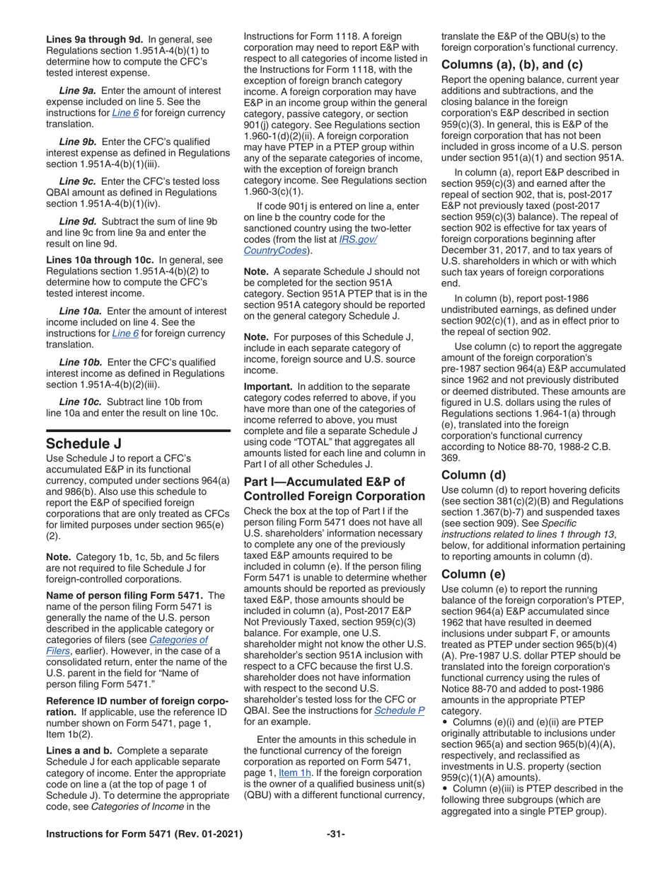 Instructions for IRS Form 5471 Information Return of U.S. Persons With Respect to Certain Foreign Corporations, Page 31