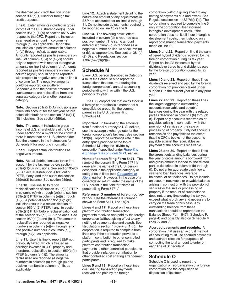 Instructions for IRS Form 5471 Information Return of U.S. Persons With Respect to Certain Foreign Corporations, Page 33