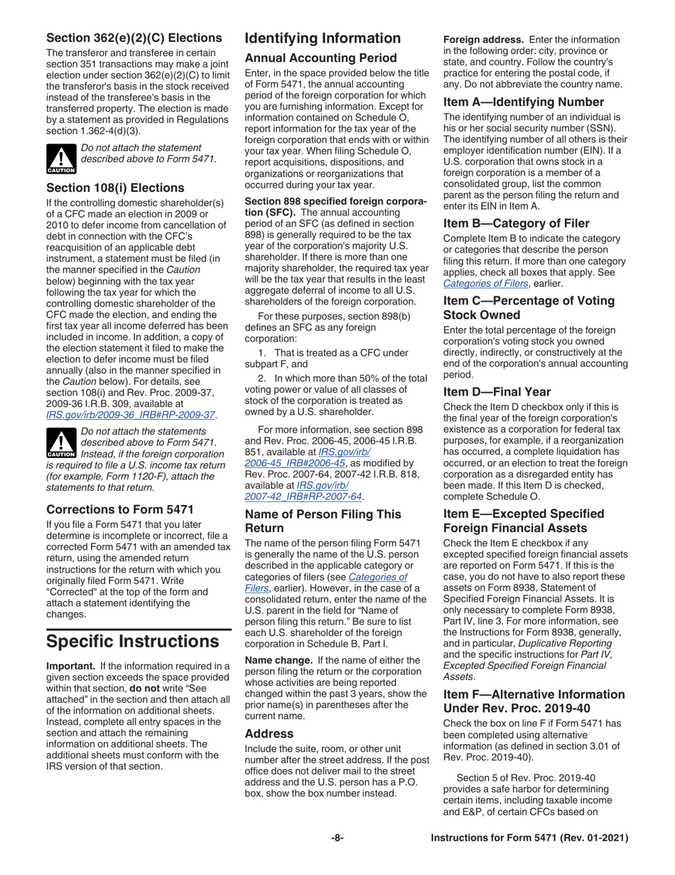 Instructions for IRS Form 5471 Information Return of U.S. Persons With Respect to Certain Foreign Corporations, Page 8