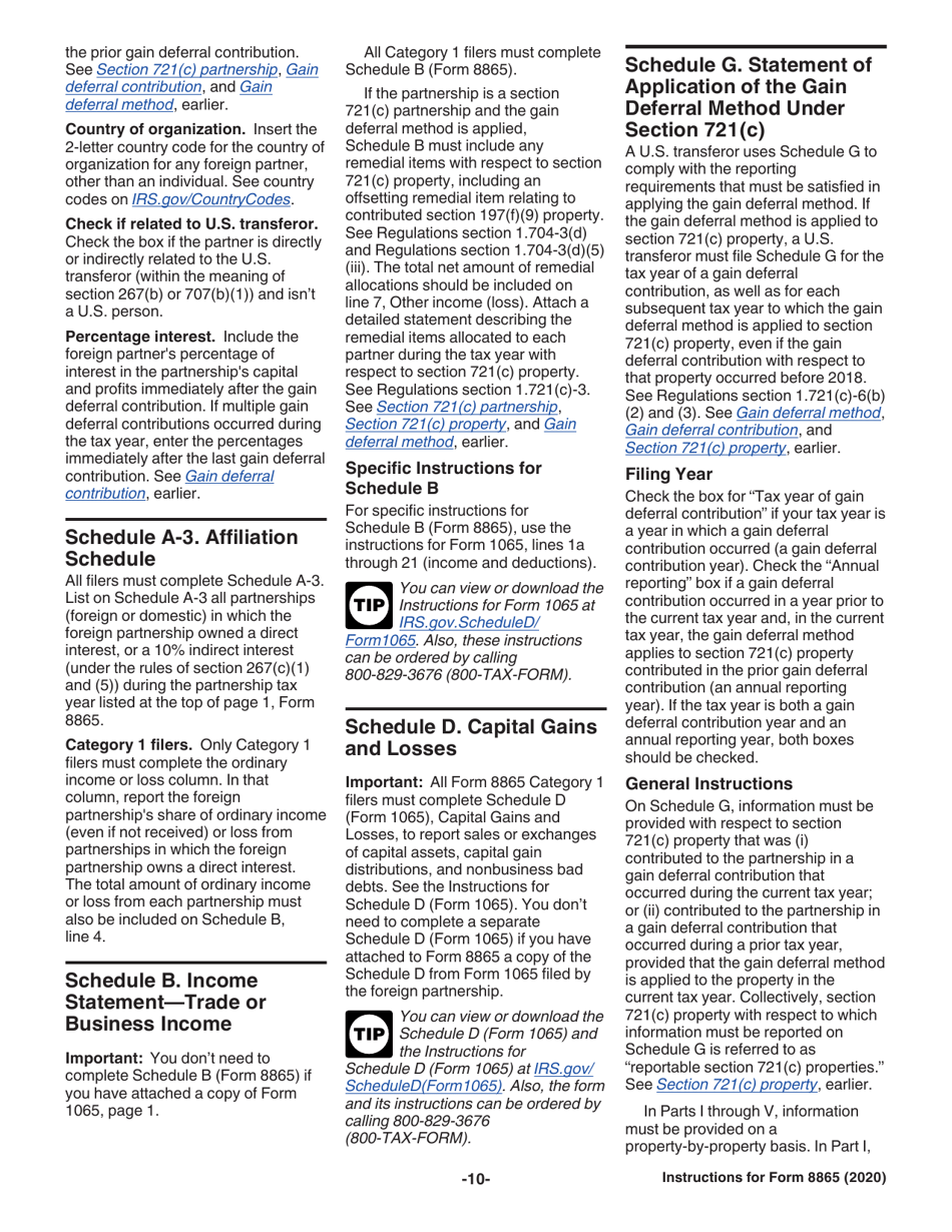 Instructions for IRS Form 8865 Return of U.S. Persons With Respect to Certain Foreign Partnerships, Page 10