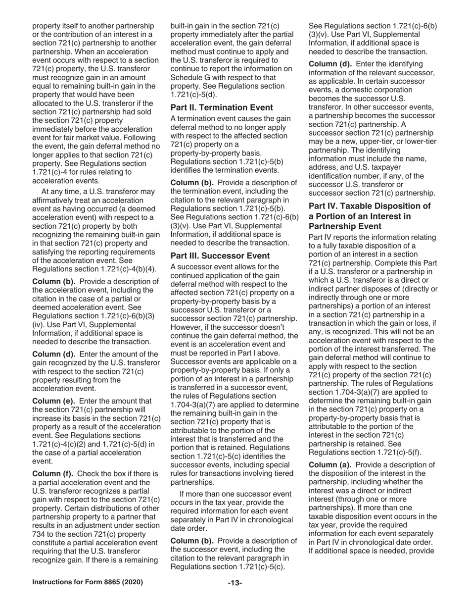 Instructions for IRS Form 8865 Return of U.S. Persons With Respect to Certain Foreign Partnerships, Page 13