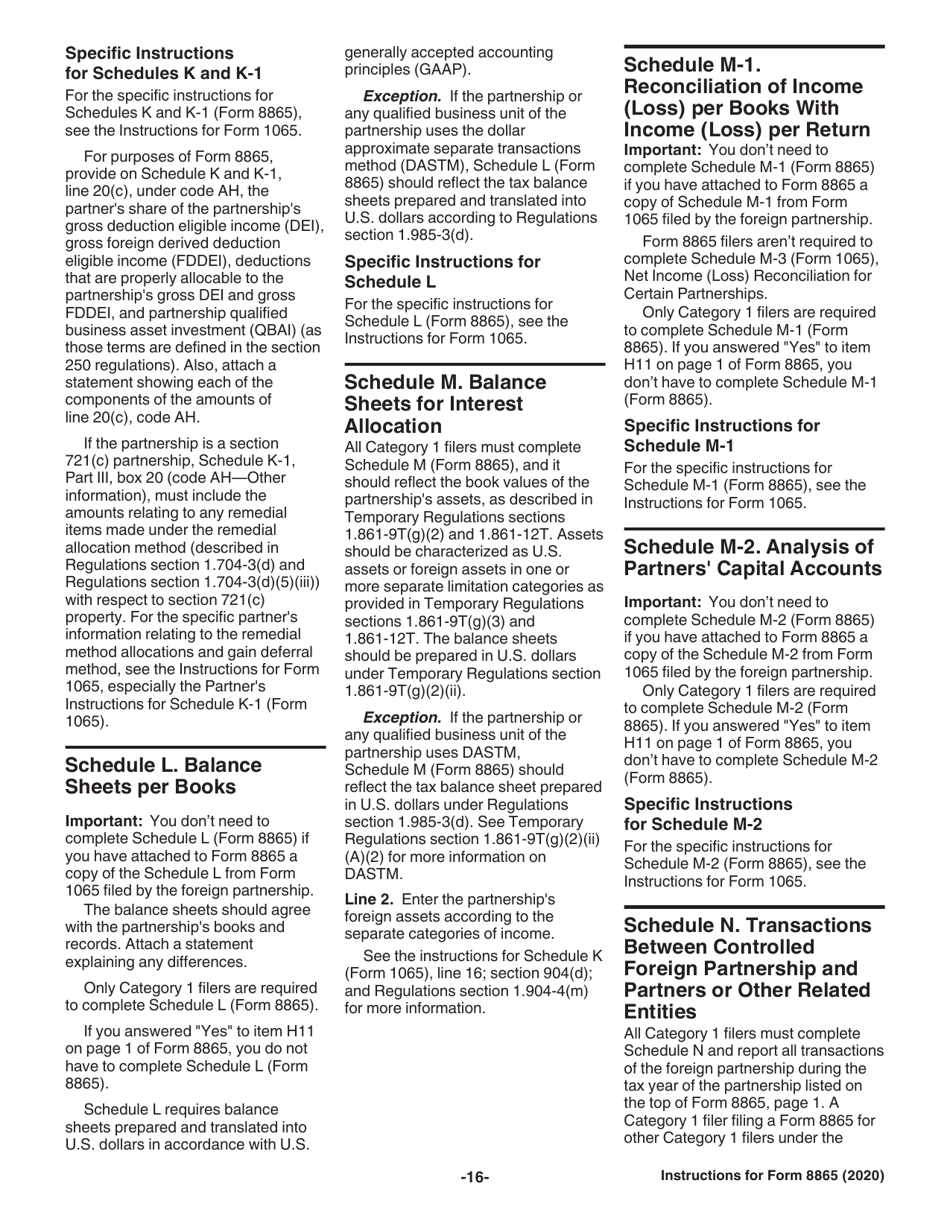 Instructions for IRS Form 8865 Return of U.S. Persons With Respect to Certain Foreign Partnerships, Page 16