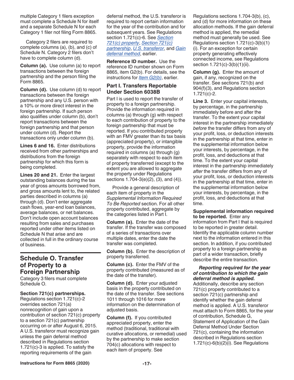 Instructions for IRS Form 8865 Return of U.S. Persons With Respect to Certain Foreign Partnerships, Page 17
